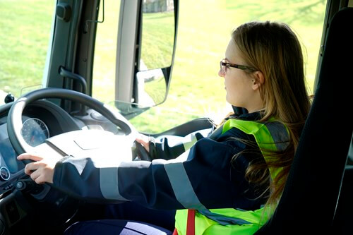 woman driving a lorry 