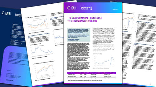 Pages of documents showing changes in the labour market 