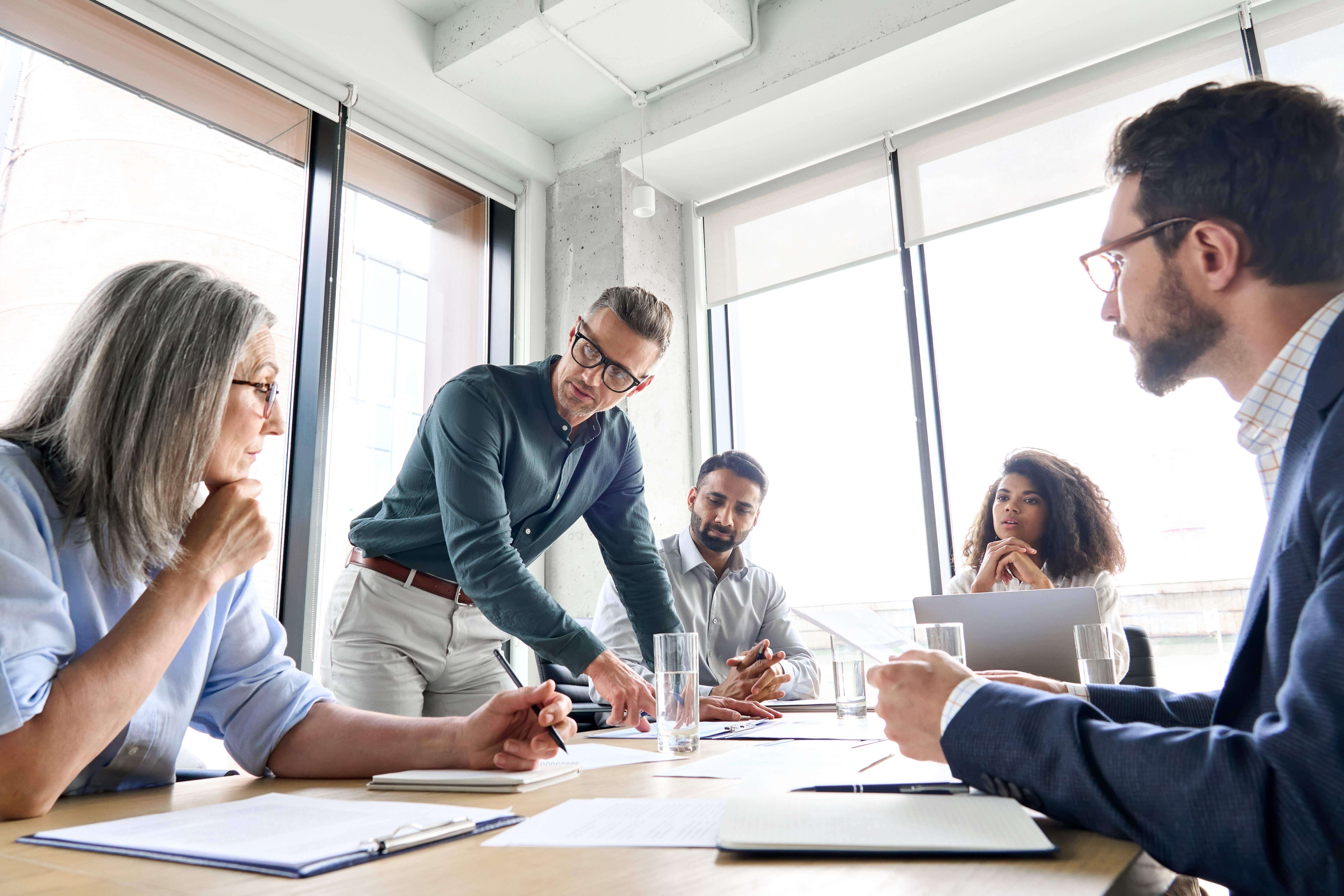 Colleagues in a meeting room