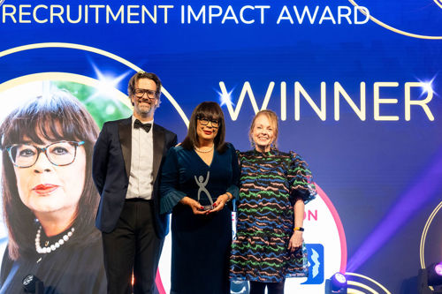 Carmen Watson, Chair of Pertemps Network Group, has been honoured with the Recruitment Impact Award at the Recruiter Awards 2025,
