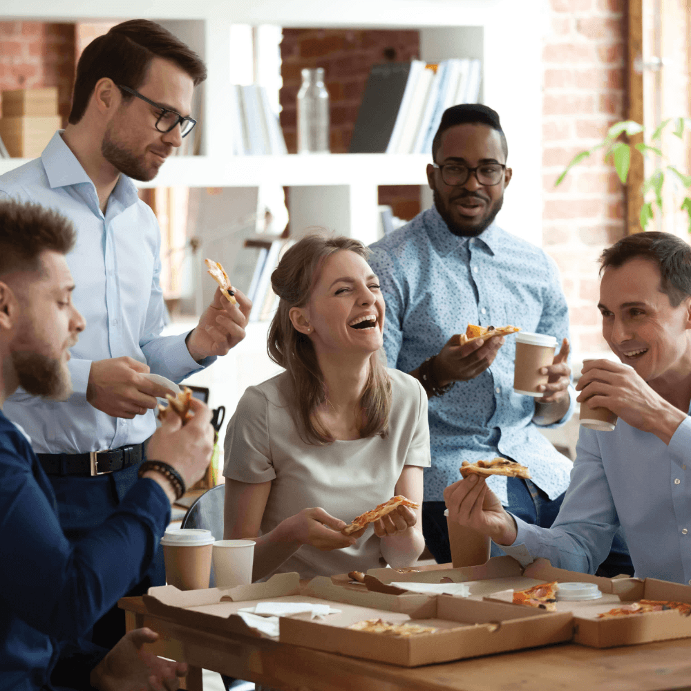 Office food and drinks being enjoyed by staff