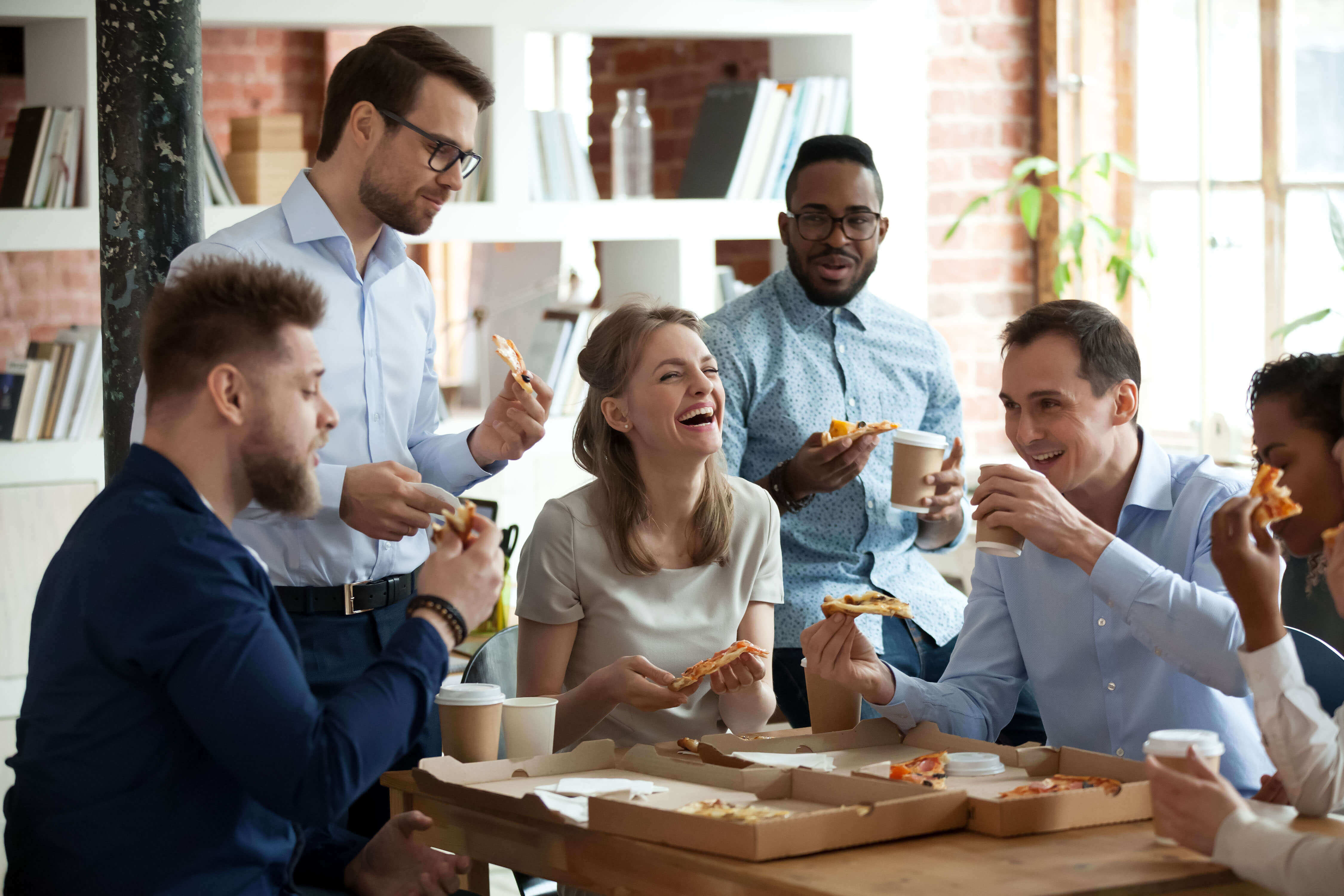 Office food and drinks being enjoyed by staff