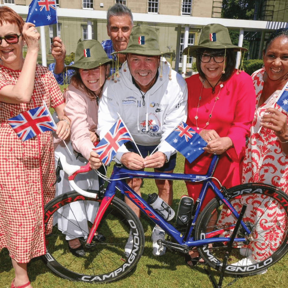 Epic charity cyclist drops in to say thanks!