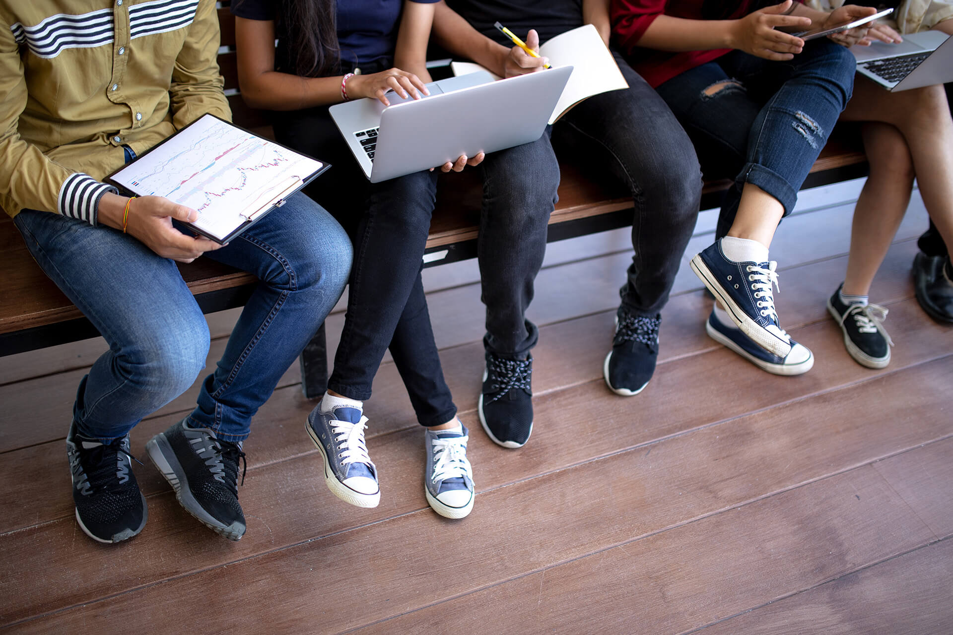 group of young people sat together 